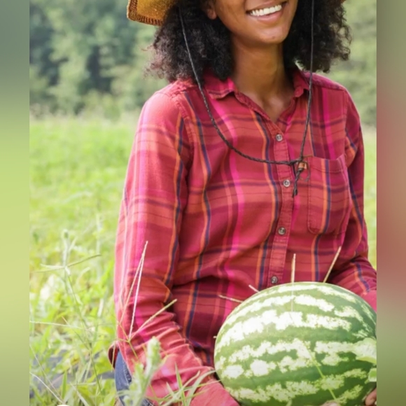 3for$19 SO Favorite Pink Long Sleve Flannel Button Up Shirt Cotton - Picture 1 of 7